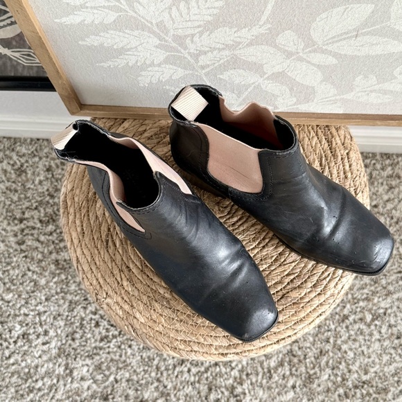 Free People Black Chelsea Ankle Boots with Tan Elastic Panels - Women - Picture 7 of 7